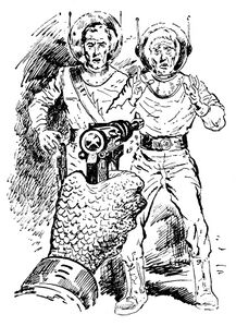 Sergeant Groll und Lossoshér treffen auf einen Topsider PR 14 – Illustration 4 Zeichner: Johnny Bruck © Heinrich Bauer Verlag KG